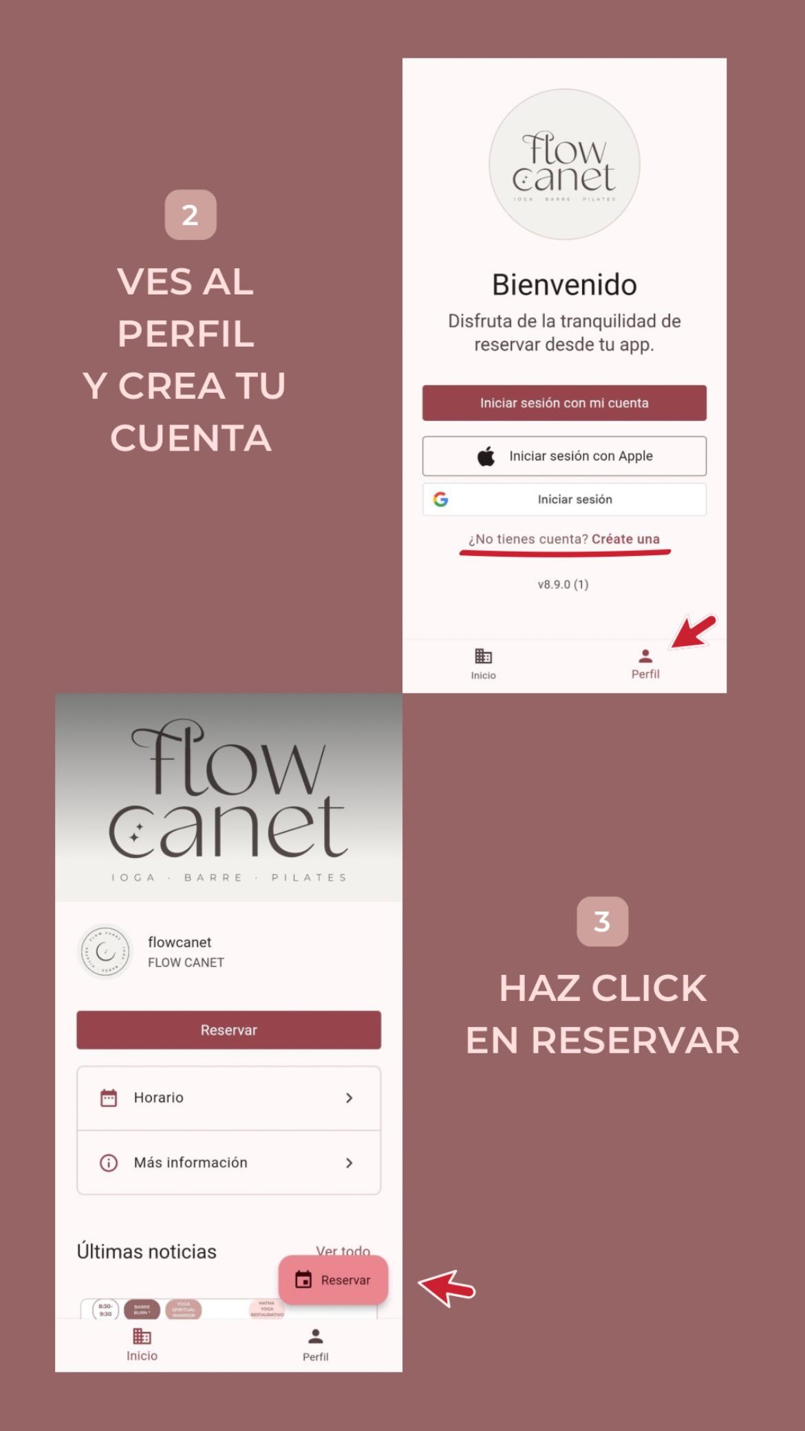 Ves al perfil y crea tu cuenta