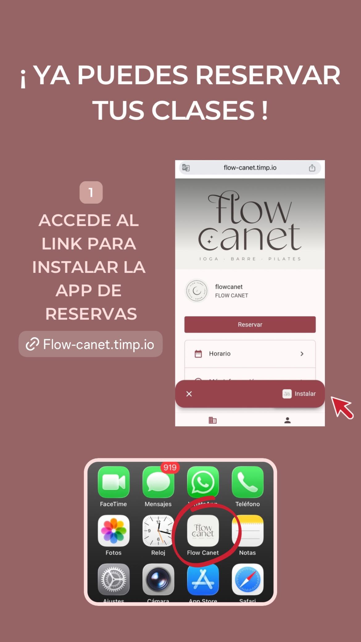 Accede al link para instalar la app de reservas